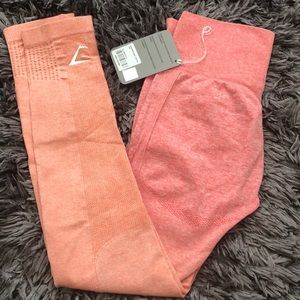 GYMSHARK Ombré Seamless Peach Coral Leggings